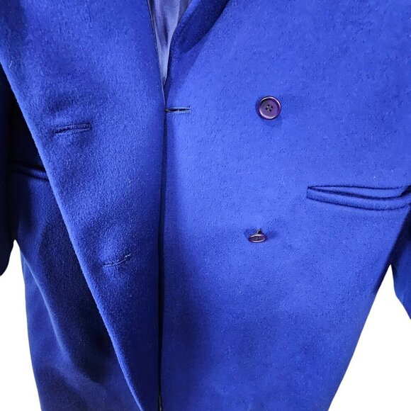 J.G. Hook Double Breasted 100% Wool Blue Trench Pea Coat - Picture 6 of 9